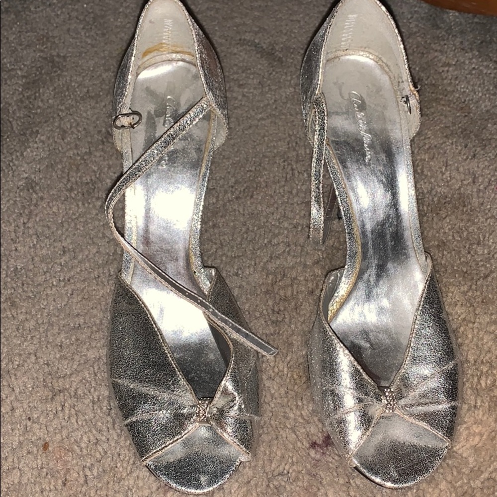 Silver stilettos